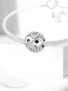 1Pc 925 Sterling Silver Hollow Letter DIY Bead For Ladies Jewelry Bangle Accessories Fine Jewelry Making