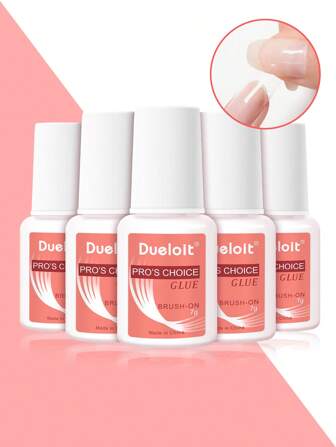 5/3/1 件超强指甲胶，适用于美甲片、水晶指甲和按压指甲，指甲粘合剂刷上指甲胶，用于按压指甲，持久指甲胶，适用于水晶指甲，假指甲片，指甲胶凝胶