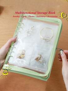 New Jewelry Necklace Earring Holder Bag Portable Water-Proof Credit Card Photo Storage Book Ziplock Bag Ins Stationery Organizer