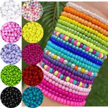 Até 3.450 Peças Miçangas + Fio de Silicone 10 Metros Missangas Pulseira Artesanato Misanga Misangas Puseira Pul
