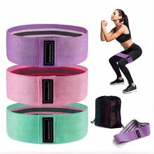 3PCS Spring Elastic Squat Resistance Band Suit - Unisex Glute Activation Workout Band For Hiking, Yoga, Legs & Booty Training | Wide Fitness Hip Loop, Stretching & Outdoor Gym Exercises (Portable & Durab - Multicolor - View 3