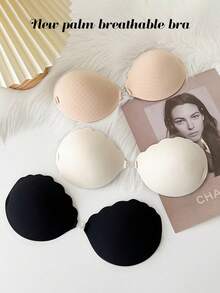 1 件女士透气胸罩 + 免费 1 件防滑透明肩带小胸加厚掌心杯前推式粘合胸罩