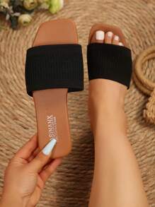 Wide Fit Women's Sandals Black Summer Women's Slippers Wear Flat Casual Fashion Beach Women's Beach Shoes
