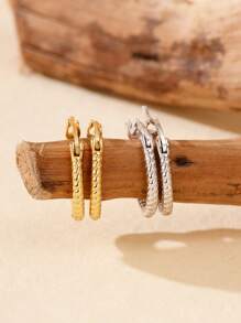 Stylish 925 Sterling Silver Minimalist Unique Twist Clip On Earrings For Women Daily Wear