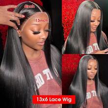 Pre Cut No Glue Bone Straight Glueless Wigs Human Hair 40Inch 13x6 HD Lace Frontal Wig Human Hair For Women  Human Hair Wigs - Natural Black - 查看 8