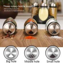 360° Rotating Spice Rack Tower Set With 6/12 Glass Refill Containers, Single And Double Seasoning Storage, Suitable For Kitchen Countertop Accessories, Shelves