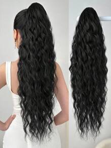 1pc Fashionable Ponytail Hair Extension, 26-28 Inch Long Water Wave Heat Resistant Synthetic Hairpiece, Suitable For Women And Girls For Party And Daily Use Hair Claws Claw Clips Hair Clips Hair Jaw Clip Hair Clamps Hair Clutch Hair Catcher Clip