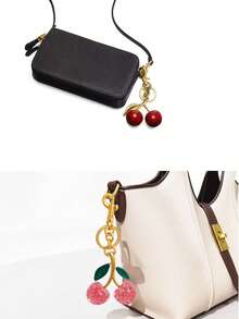 Llavero con colgante de cereza, llaveros de mujer adorables - Llaveros de coche para bolsos - Regalos del Día de San Valentín