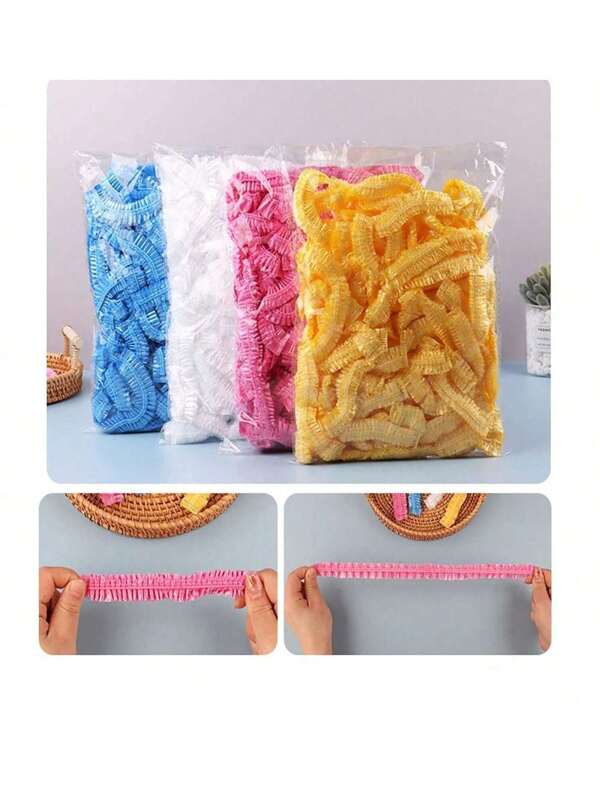 20/50/100/200pcs Thick Food Wrap Film Set & Shower Cap Set, Reusable Plastic Wrap For Food Storage, Bowl Covers, Kitchen, Refrigerator, Fruit Bowl Elastic Covers, Plastic Bags