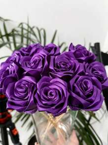 100 Pcs Ribbon Rose Petals Handmade Artificial Flowers Bouquets Forver Eternal Flower Silk For DIY Bouquet For Home Wedding Decorations Party, Valentine Day, Gift