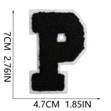 26 Remendos de Letras Termo-Aplicáveis, Letras em Chenille A-Z, Remendos Decorativos Bordados, Costuráveis Personalizados para Reparação de Roupas, Bonés, Camisas, Sapatos, Denim, Bolsas (Preto)