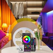NBBUFF 100ft LED Light Strip, Suitable For Bedroom Decor, Controllable Via Smart App And Remote, Adjustable Color & Brightness, Music Sync, Timer & Color Changing Functions, Ideal For Home Decor, Kitchen, Desk, Wall, Holiday Party, Valentine's Day Gift - Multicolor - View 4