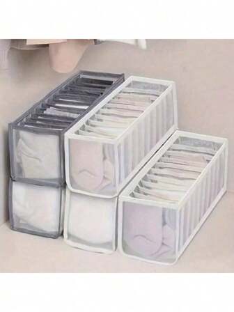 1/3 piezas Organizador de ropa interior y calcetines, estantes de armario con rejilla de 11 divisiones, caja de almacenamiento para ordenar calcetines y mallas, organizador plegable de cajones, accesorios para el dormitorio