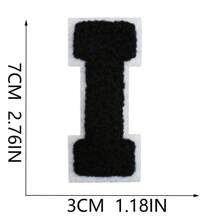 26 Remendos de Letras Termo-Aplicáveis, Letras em Chenille A-Z, Remendos Decorativos Bordados, Costuráveis Personalizados para Reparação de Roupas, Bonés, Camisas, Sapatos, Denim, Bolsas (Preto)