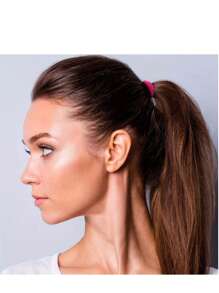 100pcs. Solid-Color Elastic Hair Band Set, Multi-Purpose And Durable Hair Band For Daily Use, Suitable For Women Over 14 Years Old. With A Hollowed-Out Design And Multiple Colors To Choose From, It Is Suitable For Ponytail. Solid-Color Casual Polyester Fiber (Polyester) Hair Band For All Four Seasons
