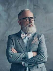 Men's Solid Color Elegant Jacquard Bow Tie, Pre-Tied Double Layer Solid Color Bowtie, Satin Formal Tuxedo Bowknot, Adjustable, Suitable For Groomsmen, Wedding, Party, Formal Events, Holiday Gift