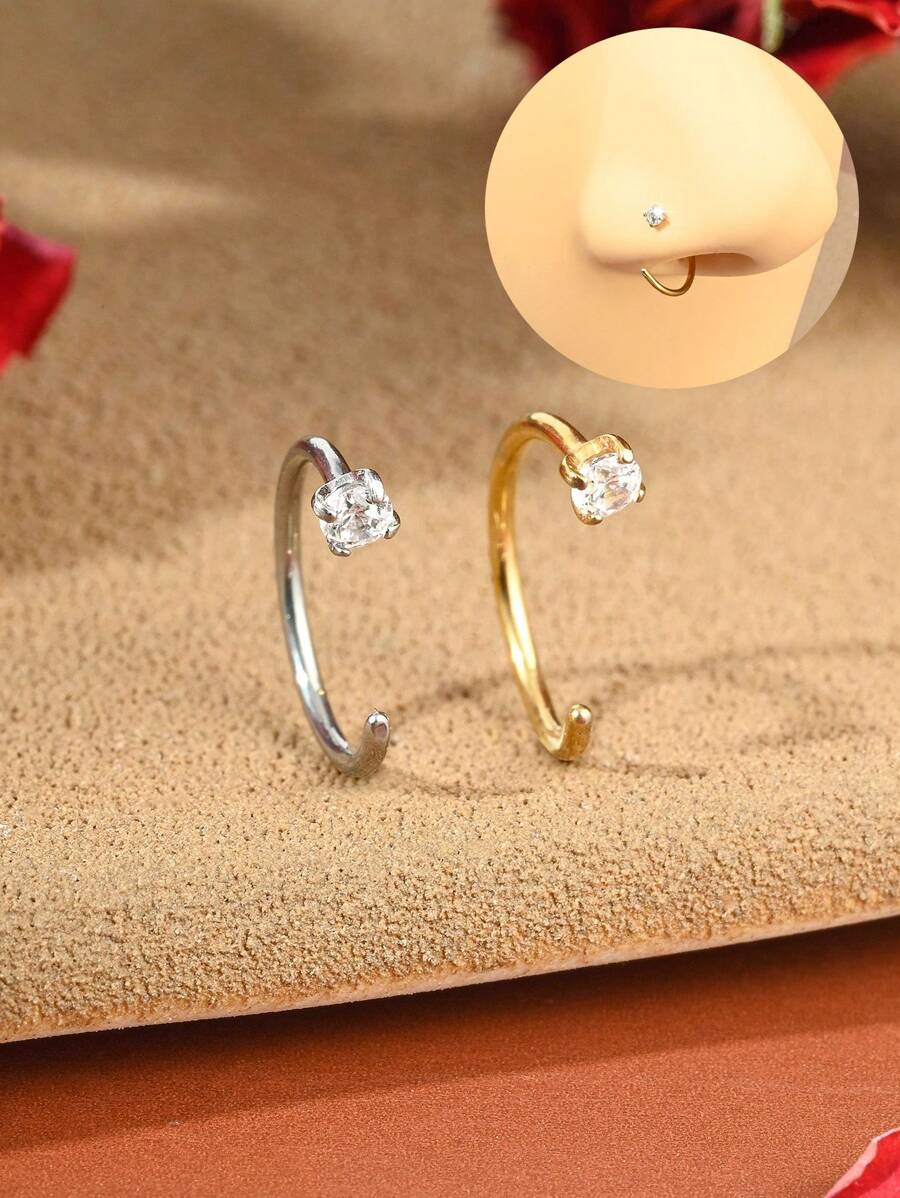 1 peça piercing de nariz, piercing de nariz, parafuso de aço inoxidável, joia para mulheres e homens, uso diário