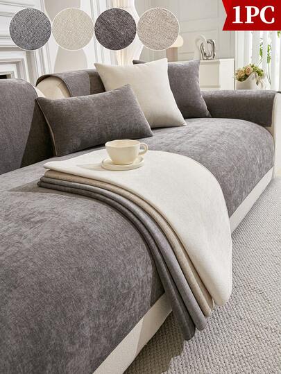 1 st chenille minimalistiskt enfärgat sofföverdrag, hudvänligt överdrag, ny heminredning sofffilt, universal för alla årstider, halkfri. Presenter födelsedag examen sofföverdrag sofföverdrag rumsinredning vardagsrumsinredning