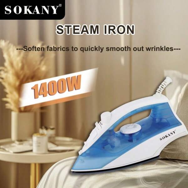 SOKANY SOKANY-138A, Ferro elétrico doméstico, ferro de passar a vapor portátil, mini, portátil, estudante, viagem, base de cerâmica, design adequado para todos os tipos de roupas, engomar em temperatura constante, roupas não prejudiciais, controle de termostato ajustável, proteção de segurança contra superaquecimento