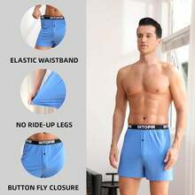 7 Pack Men's Boxer Shorts Viscose Boxers Loose Fit Soft Underwear Breathable Boxers - Multicolor - View 2