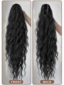 1pc Fashionable Ponytail Hair Extension, 26-28 Inch Long Water Wave Heat Resistant Synthetic Hairpiece, Suitable For Women And Girls For Party And Daily Use Hair Claws Claw Clips Hair Clips Hair Jaw Clip Hair Clamps Hair Clutch Hair Catcher Clip