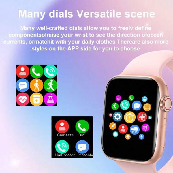 1pc Unisex Silicone Smartwatch Band With 1.44" HD Display, Supports Calling, Message Reminder, Multiple Sports Modes, Compatible With IOS And Android, Suitable For Daily Use Or Gifting Occasion