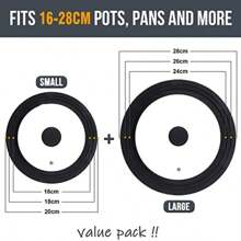 2 pièces Couvercle universel pour casseroles, poêles et poêles, couvercle de casserole avec rebord en silicone résistant à la chaleur et verre trempé, convient aux casseroles et poêles de 6 ", 7 ", 8 ", 9,5 ", 10,5 ", 11 " de diamètre
