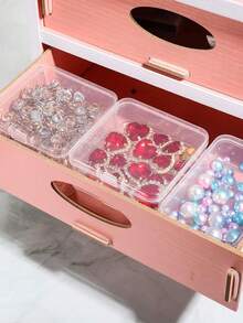 2/10/20 pièces Mini boîtes de rangement en plastique transparent pour la collecte de petits articles, perles, bijoux, cartes de visite, pièces de jeu, artisanat - Multicolore - Voir 6