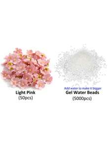50/100pcs Artificial Cherry Blossoms Vase Filler Decor, Artificial Flower For Floating Candle Centerpieces, Floating Pink Sakura Flowers, Faux Flower Vase Fillers For Wedding Table Centerpiece Party Home Bar Restaurant Decoration