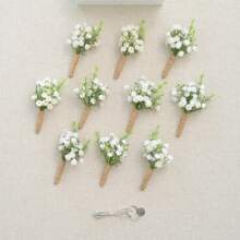 Boutonnière con alfileres para hombres, boutonnière para padrinos de boda y invitados, flores artificiales para decoración de bodas/baile de graduación/homecoming, etc. Boutonnières de rosa para hombres en bodas para el novio, padrinos, ceremonias de boda, aniversarios, cenas formales, fiestas, bailes de graduación, decoración de bodas en el hogar y estilo bohemio