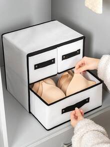 1pc Wardrobe And Underwear Storage Box, Drawer Style Fabric Sorting Box, Covered Compartment For Socks, Underwear, Underwear Storage Artifact, Dormitory Multi-Layer Storage Box, Multifunctional Desktop Storage Box - Multicolor - View 6