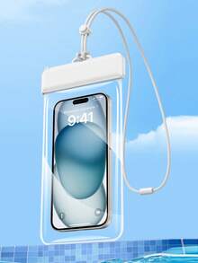 Bolsa impermeable para teléfono celular con cordón cruzado, pantalla táctil universal, funda protectora para nadar y bucear, bolsa de playa impermeable para teléfono - Ver 4