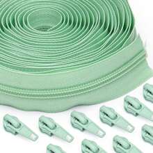 1 Conjunto = 4,50 m Zíperes + 10 Puxadores de Zíper, Zíperes de Nylon 5#, 20 Opções de Cor, Puxadores de Zíper Combinando, Adequado para Vestuário, Bolsas, Têxteis Domésticos, Almofadas, Edredons