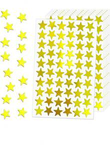 300pcs Colorful Holographic Star Stickers, Children Personalized Decoration Stickers, Teachers Reward Kids Pentagram, Kindergarten Decor, Children Photo Props, Removable Sticker
