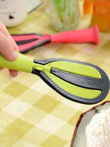 1pc Multifunctional Non-Stick Rice Spoon & Spatula, Plastic Rice Scoop, Rotatable Rice Washing Spoon Stand