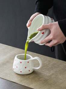 1pc/2pcs/4pcs/5pcs Hand-Painted Heart Matcha Tea Set, Cute Matcha Bowl, Tea Whisk, Tea Spoon, Complete Matcha Tea Utensils Set, Suitable For Matcha Beginners, Gift For Matcha Lovers, Birthday Present Back To School