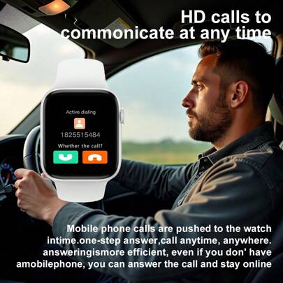 1pc Unisex Silicone Smartwatch Band With 1.44" HD Display, Supports Calling, Message Reminder, Multiple Sports Modes, Compatible With IOS And Android, Suitable For Daily Use Or Gifting Occasion