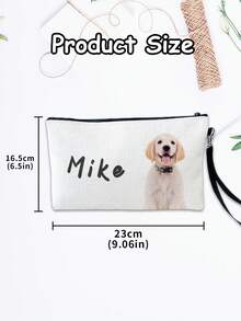 Personalized Makeup Bag, Your Photo And Your Text, Best Friend Custom Gift, Personalized Gift, Your Dog Makeup Bag, Cosmetic Bag, Pet Loss,Mother's Day Gift, Girlfriend Gift