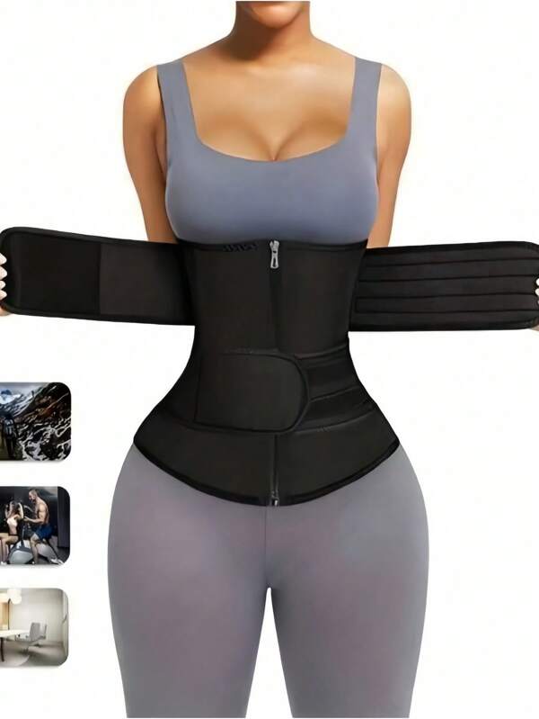 1 Stück sportliches Taillenmieder Top, Abnehm-Hüft- und Bauchkontrolle mit offenem Ausschnitt, Damen Unterwäsche & Formwäsche Fitness Accessoires Lendenmieder