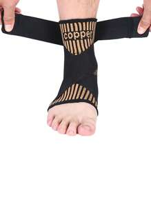 1 Stück Kupfer-Ionen Bandage Kompressions-Knöchelstütze, geeignet für Herren & Damen, Fitness, Laufen, Seilspringen, elastisch & atmungsaktives Fußgelenk Gym Zubehör