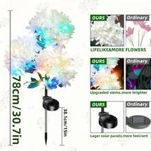 4 Packs Solar Flower Outdoor Waterproof IP65, Hydrangea, With LED Lights, Solar Flower Garden Lights Outdoor Waterproof, Suitable For Gardens, Courtyards, Paths - 4-pack - View 3
