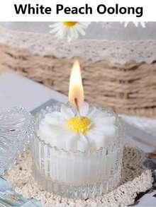 1 件手工制作的向日葵香味大豆蜡烛，香薰蜡烛杯家居装饰