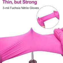 100-Ct Box Fuchsia Disposable Gloves Latex Free Gloves For Cleaning Nail Tattoo Hair Salon Garden Beauty Salons, Tattoo Artists, Estheticians, Hair-Dyeing, Hair-Styling, Epoxy & Resin Work Gloves, Powder-Free Great For Home, Office, And Professional Uses - 玫紅色 - 查看 6