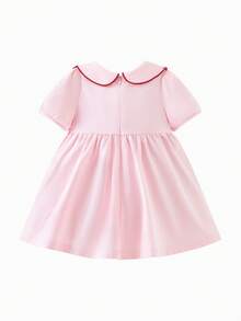 mini bala 女童连衣裙 宝宝 亲肤 甜美 可爱 学院风 新品 - 白紅色 - 查看 5