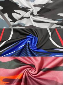 3 件套男士户外运动压缩裤，速干，时尚印花，舒适丝滑柔软，有弹性，透气，适合跑步、篮球、骑自行车