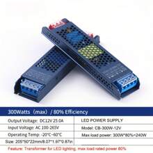 Transformador de fuente de alimentación de AC100V-265V a DC12V/24V 100W/300W, adecuado para luces LED de 12V/24V, CCTV, cámaras, radios, altavoces, amplificadores y otros dispositivos