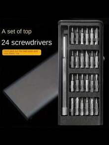 24pcs Precision Screwdriver Set, Including 24 Magnetic Screwdriver Bits, Chrome Vanadium Steel, Manual Operation, Multi-Purpose, Suitable For Electronics Repair, Home Maintenance And DIY - Non-Plated Metal Material - Multicolor - View 2