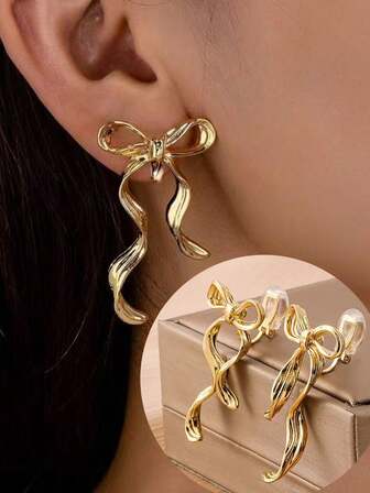 1 par moderiktiga rosettörhängen med klipp för kvinnor, elegant personlig minimalistisk stil, lämpliga för vardagsbruk och presenter