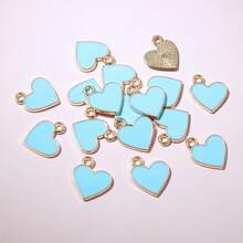 10pcs 13x11.5mm Enamel Small Cute Heart Charms Pendant DIY Jewelry Making Accessories Findings For Bracelet Earrings Keychains