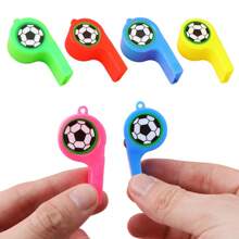 12pcs World Cup Football Whistle, Colored Whistle With Football Stickers, Match Referee Whistle, Match Cheering Whistle Props. Festival Gift Box Filling. Classroom Prize [With Hanging Rope, Random Color]
